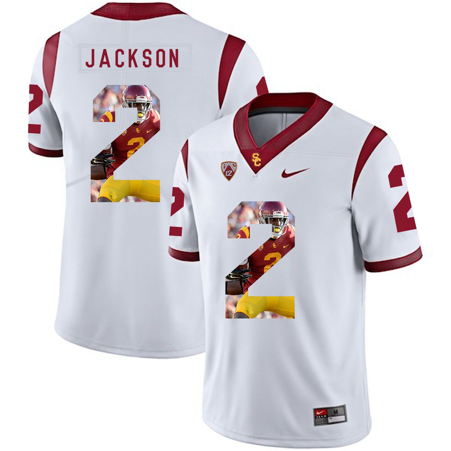 Men USC Trojans #2 Jackson White Fashion Edition Customized NCAA Jerseys->customized ncaa jersey->Custom Jersey
